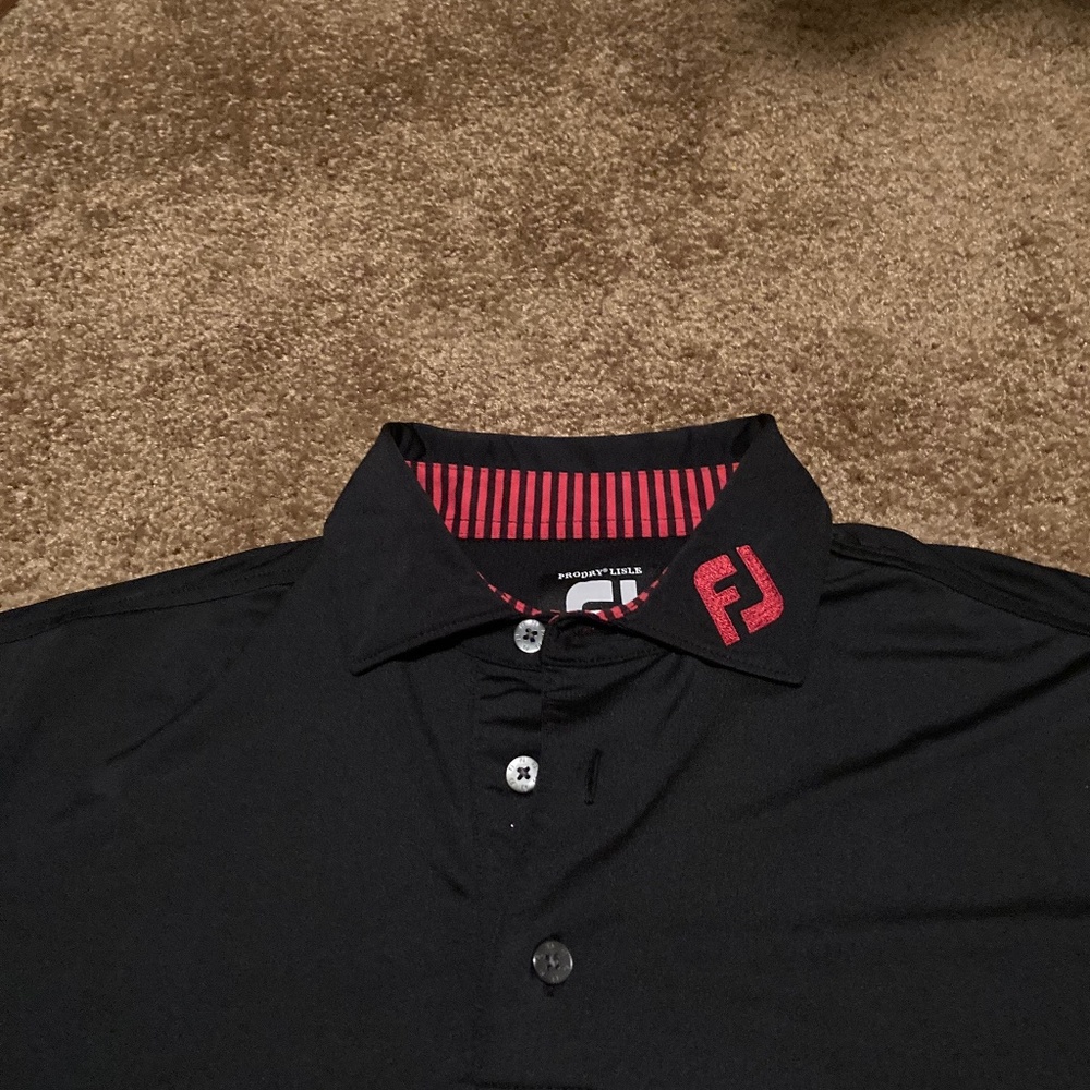 Footjoy Solid Lisle Self Collar Golf Polo